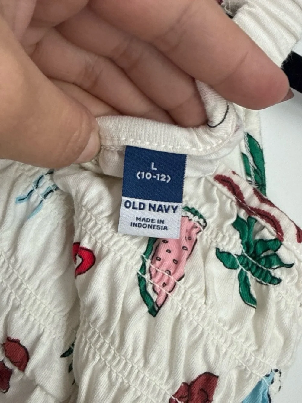 Old Navy White Tropical Print Romper with Multicolor Accents
